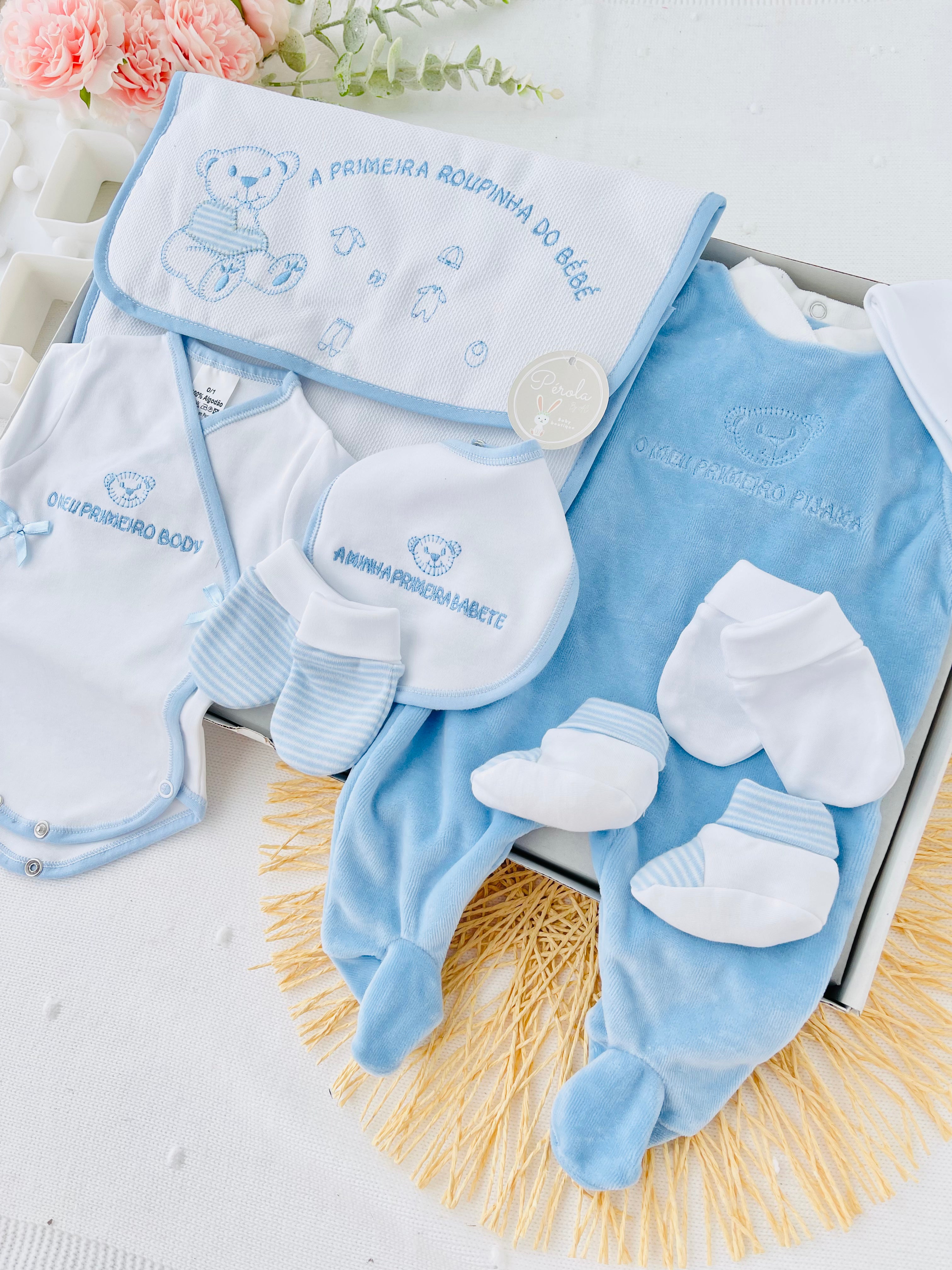 Conjunto primeira roupinha VELUDO P rola By AC Roupa Para