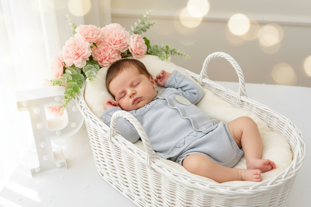 Conjunto casaco e tapa fraldas em malha