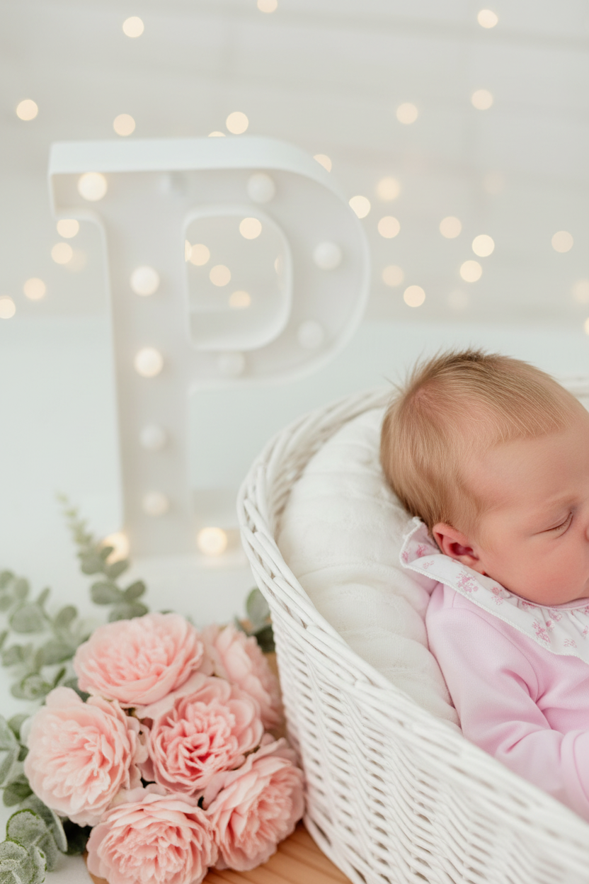 Babygrow Rosa tema flores em algodão