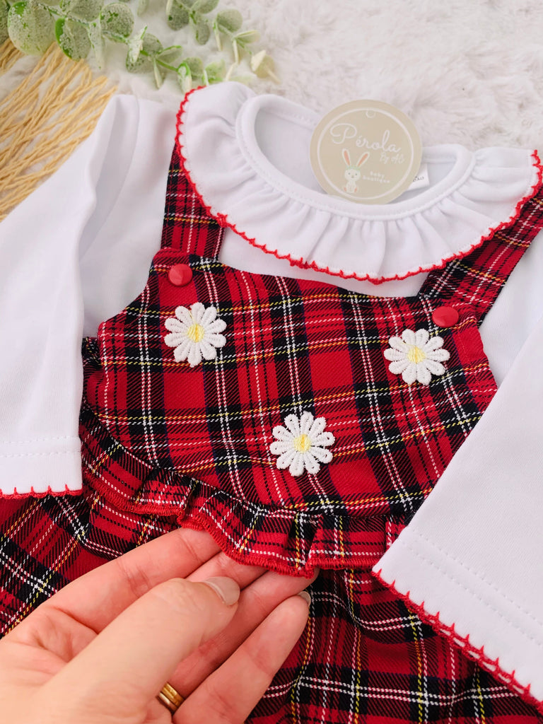 Jardineiras e camisola com carda