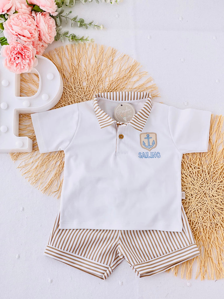 Conjunto âncora: polo e calções