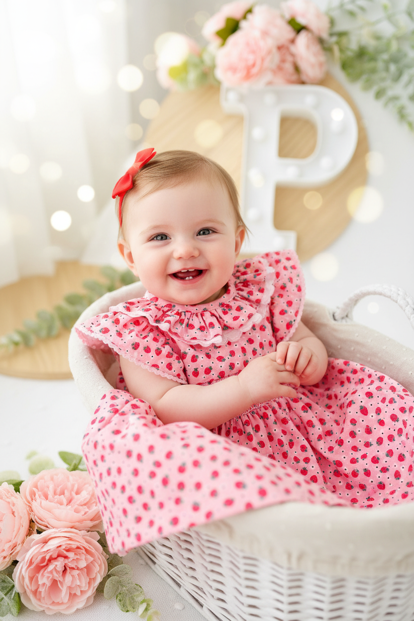 Vestido moranguinhos 3-18M