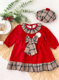Conjunto Paris: Vestido e bóina em xadrez Burberry