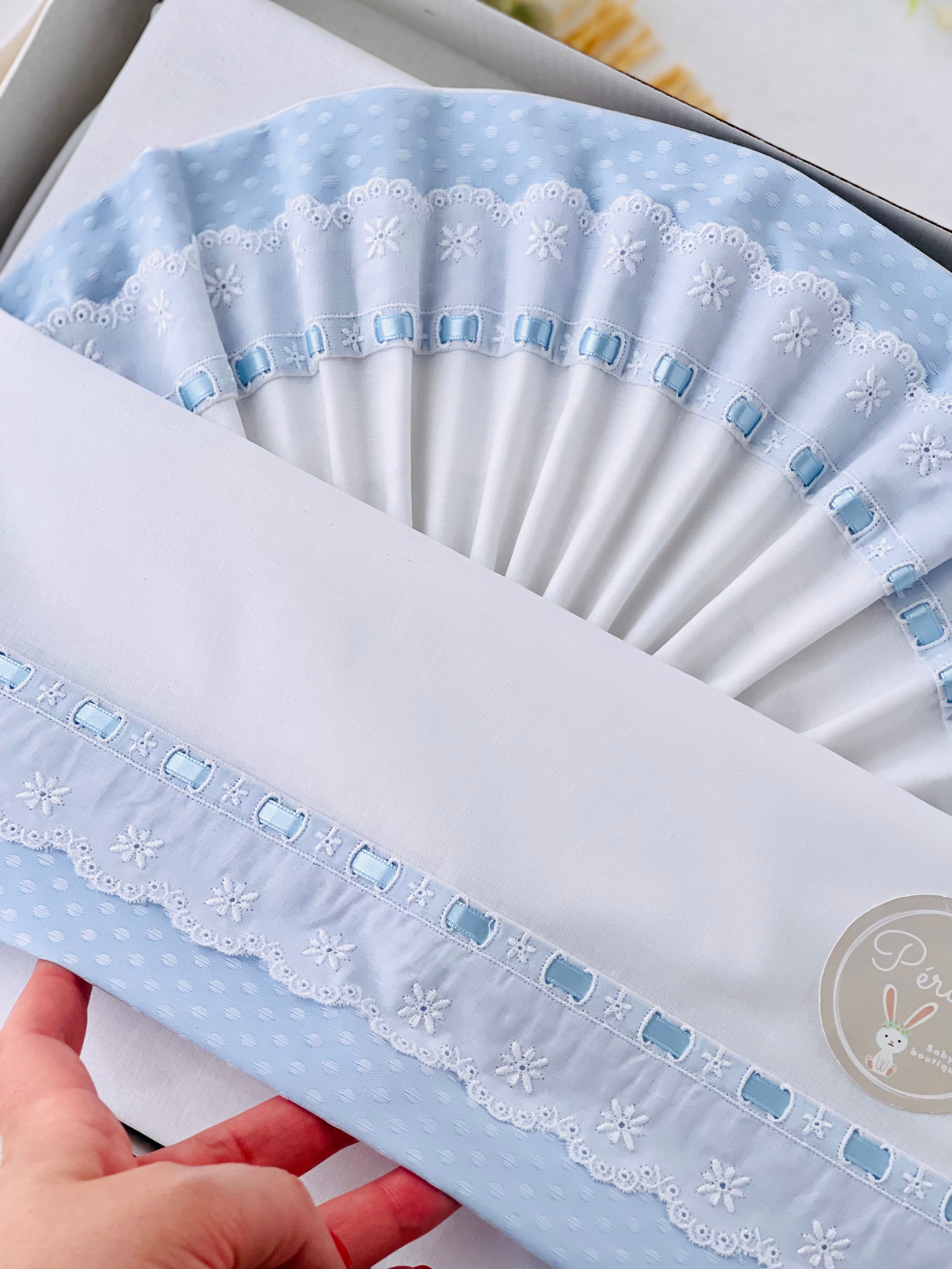 Lençóis algodão bolinhas e renda para CAMA de GRADES