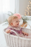 Vestido tema flores e laço 3-12M