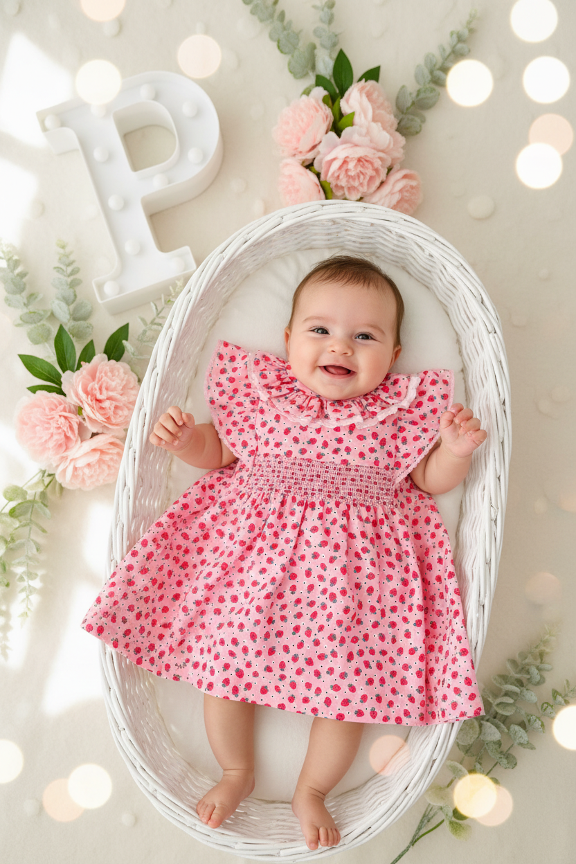 Vestido moranguinhos 3-18M