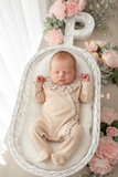 Babygrow bege tema flores em algodão