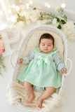 Conjunto Floral de 3 peças: vestido, blusa e tapa fraldas