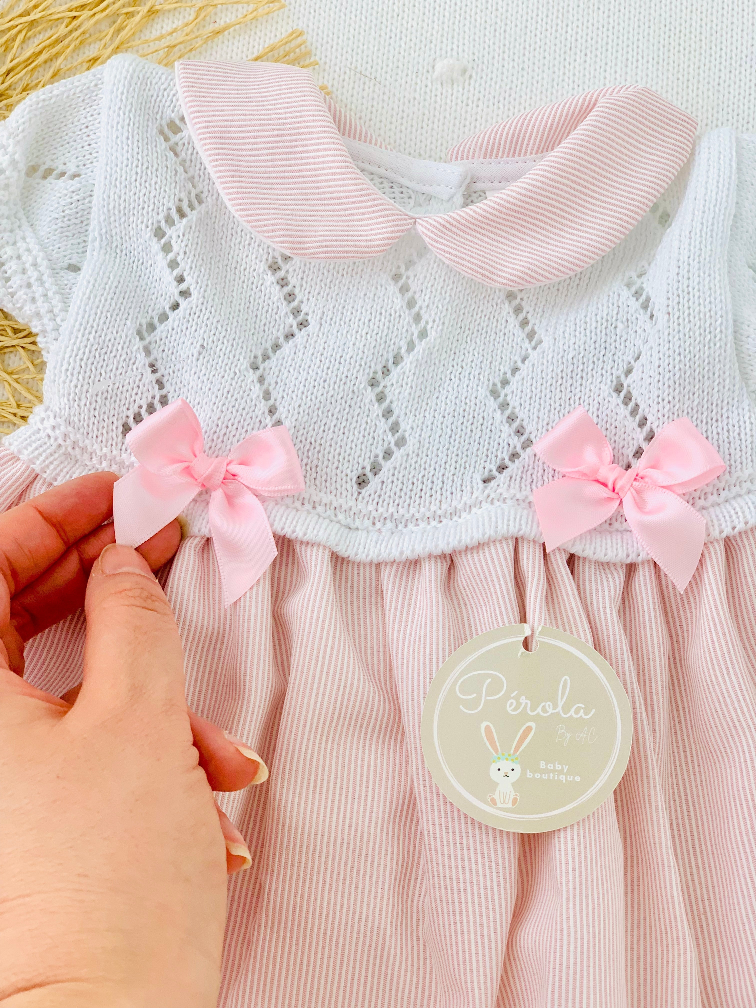 Vestido de manga curta e touca Primavera/Verão