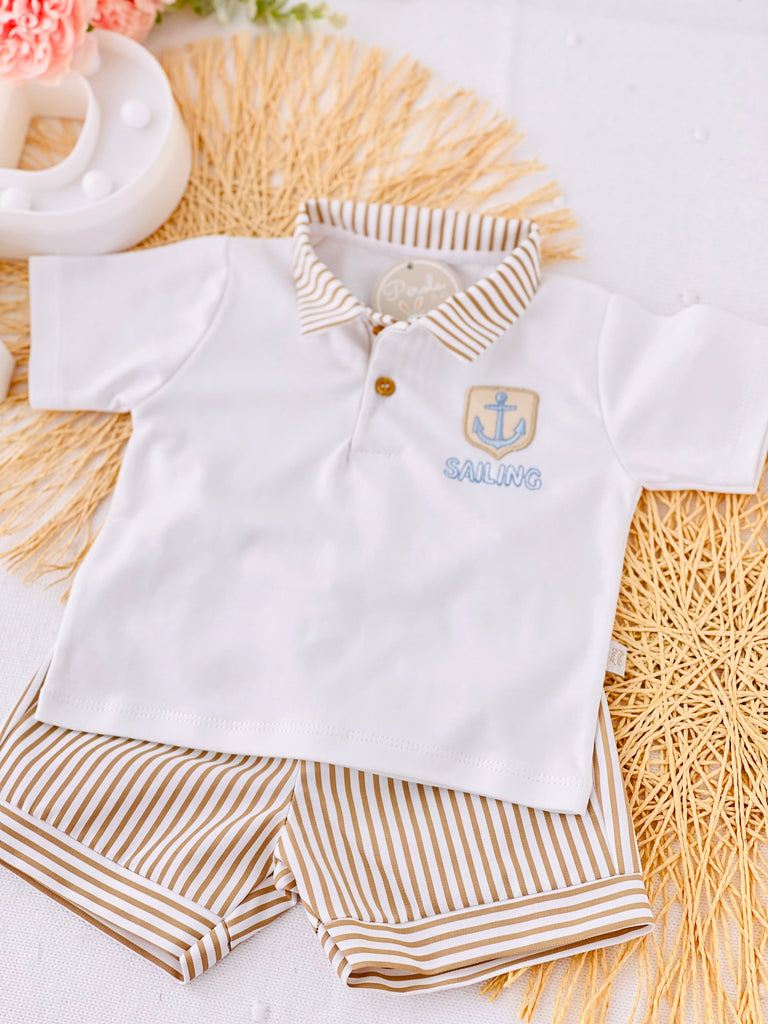 Conjunto âncora: polo e calções