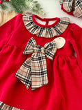 Conjunto Paris: Vestido e bóina em xadrez Burberry