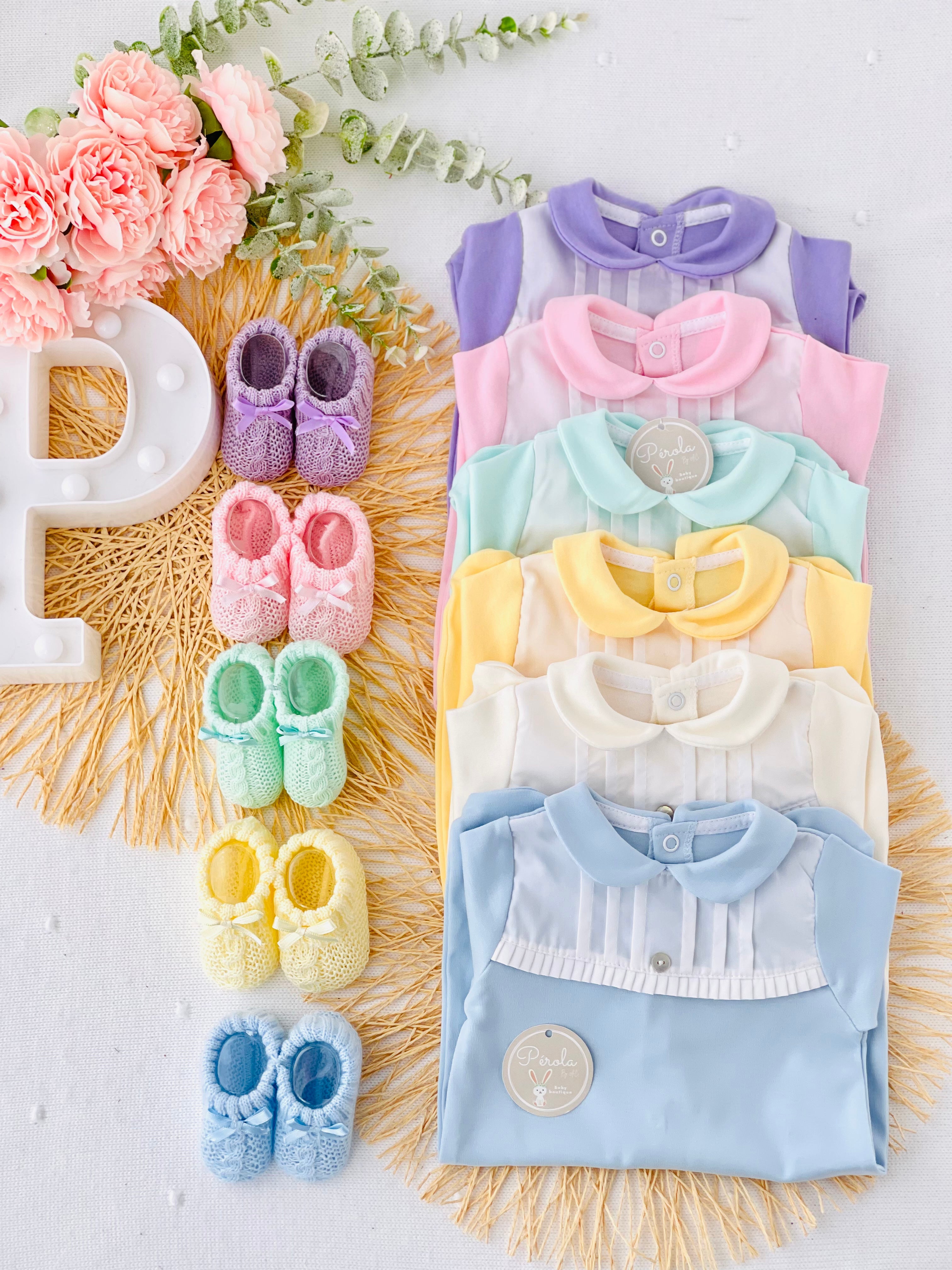 Babygrow algodão gola Peter Pan