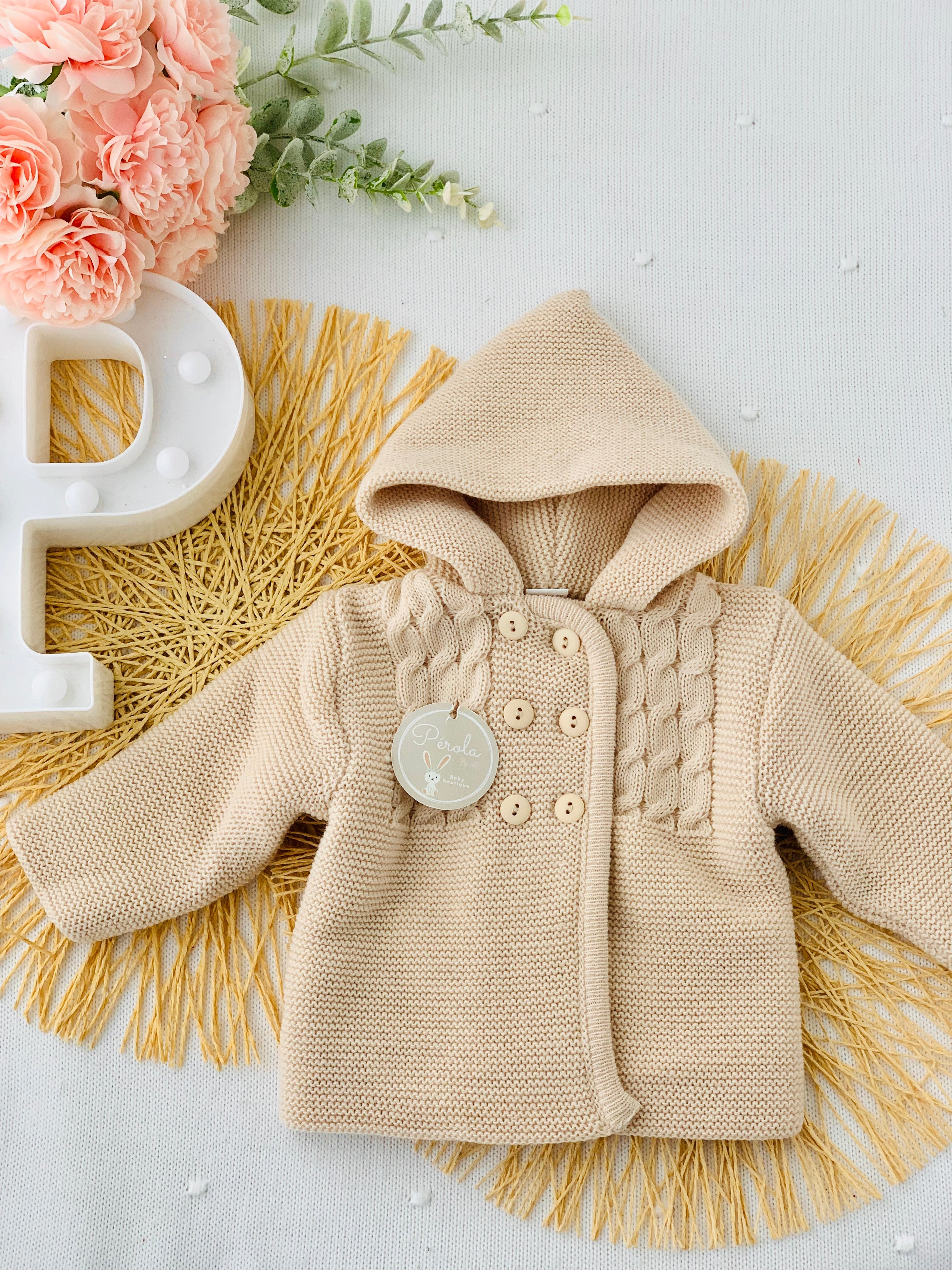 Casaco de malha duplo com capuz