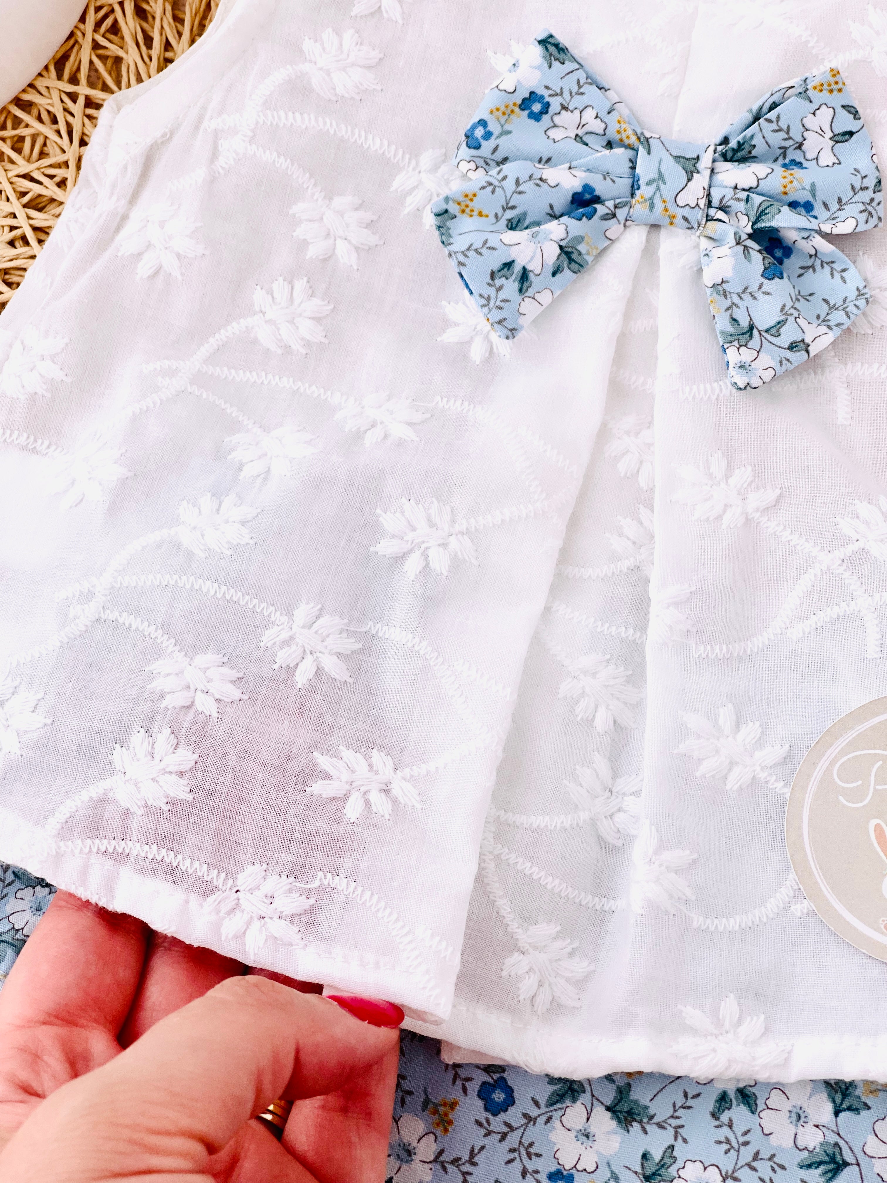 Conjunto túnica e tapa fraldas azul