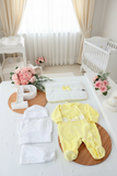 Conjunto primeira roupinha veludo em Amarelo