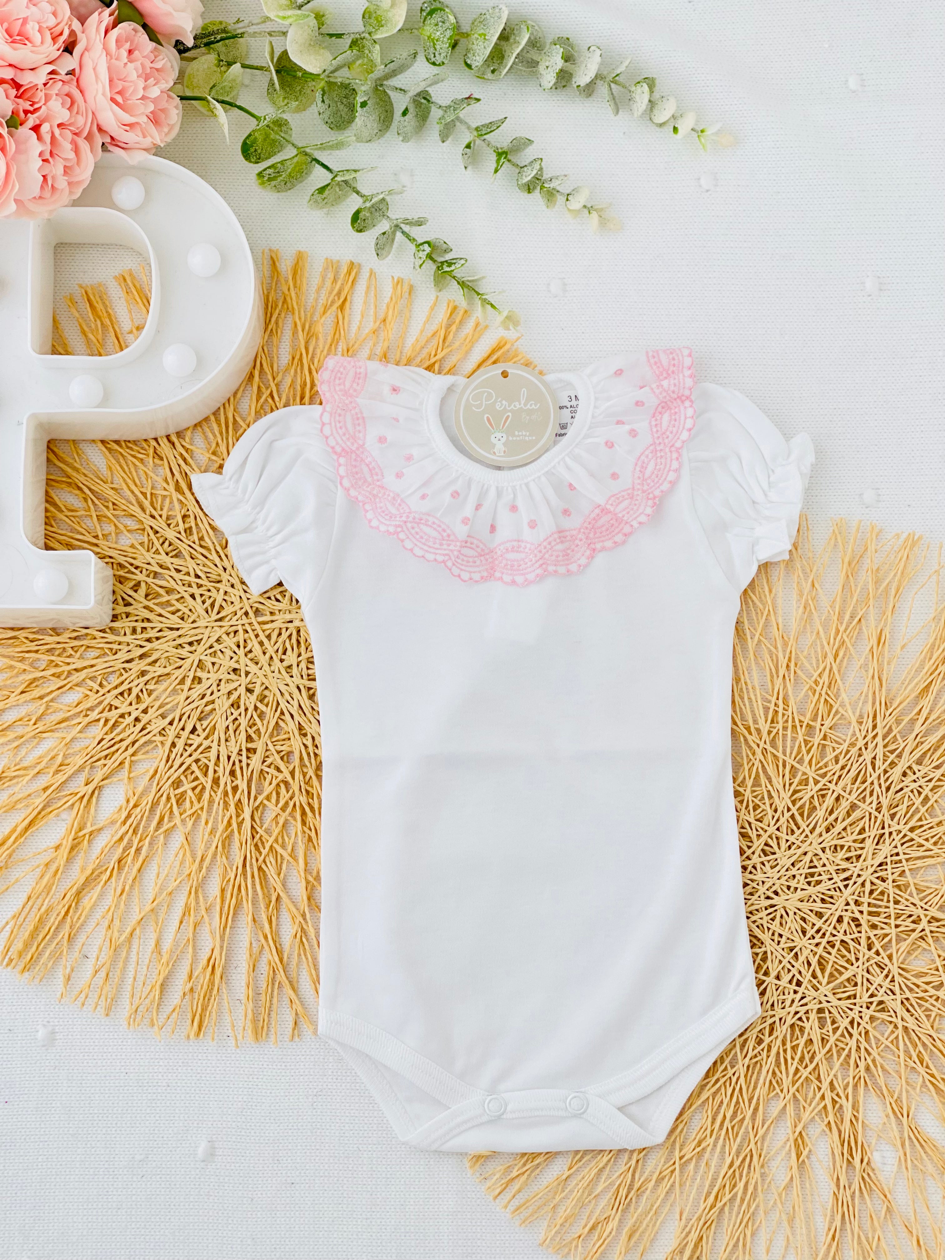 Body golinha renda de manga curta