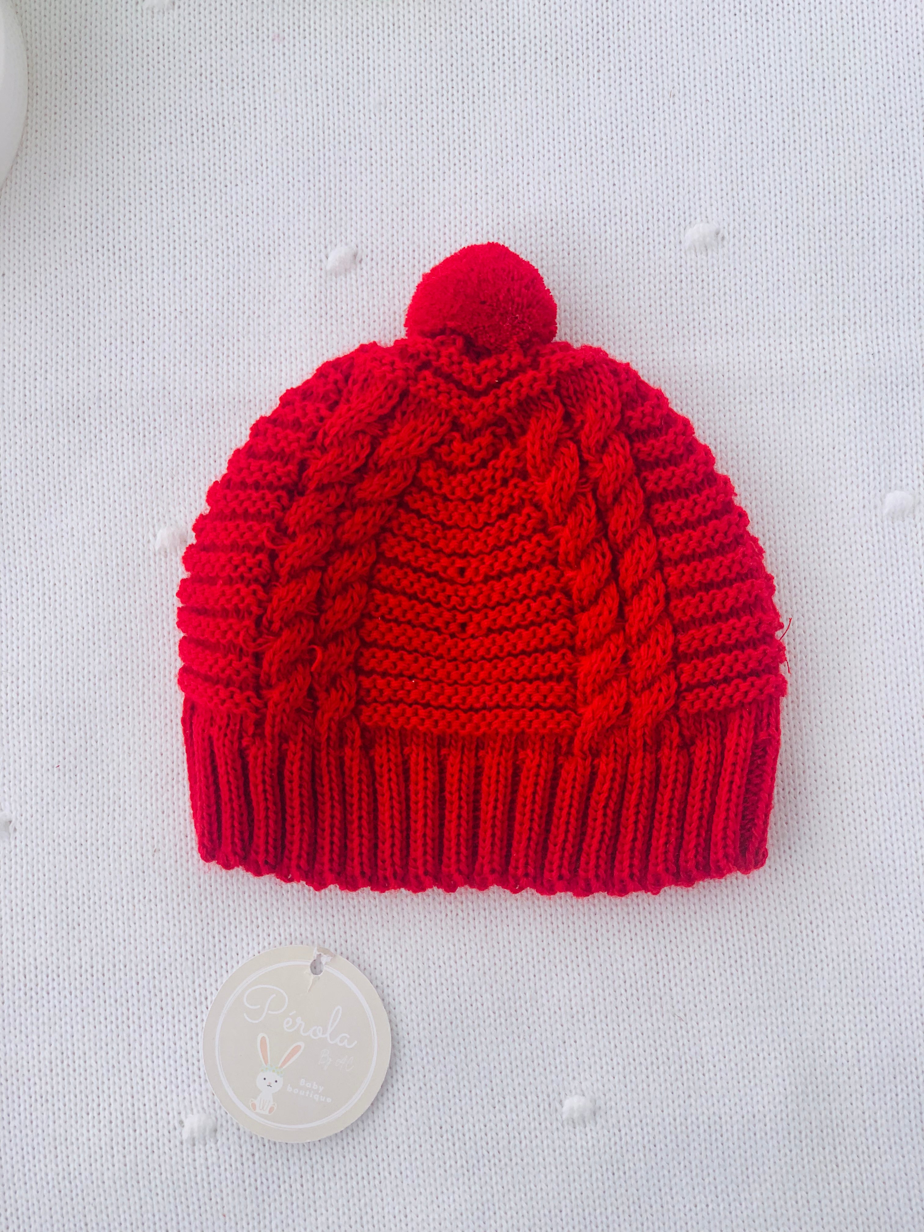 Gorro em malha com pompom