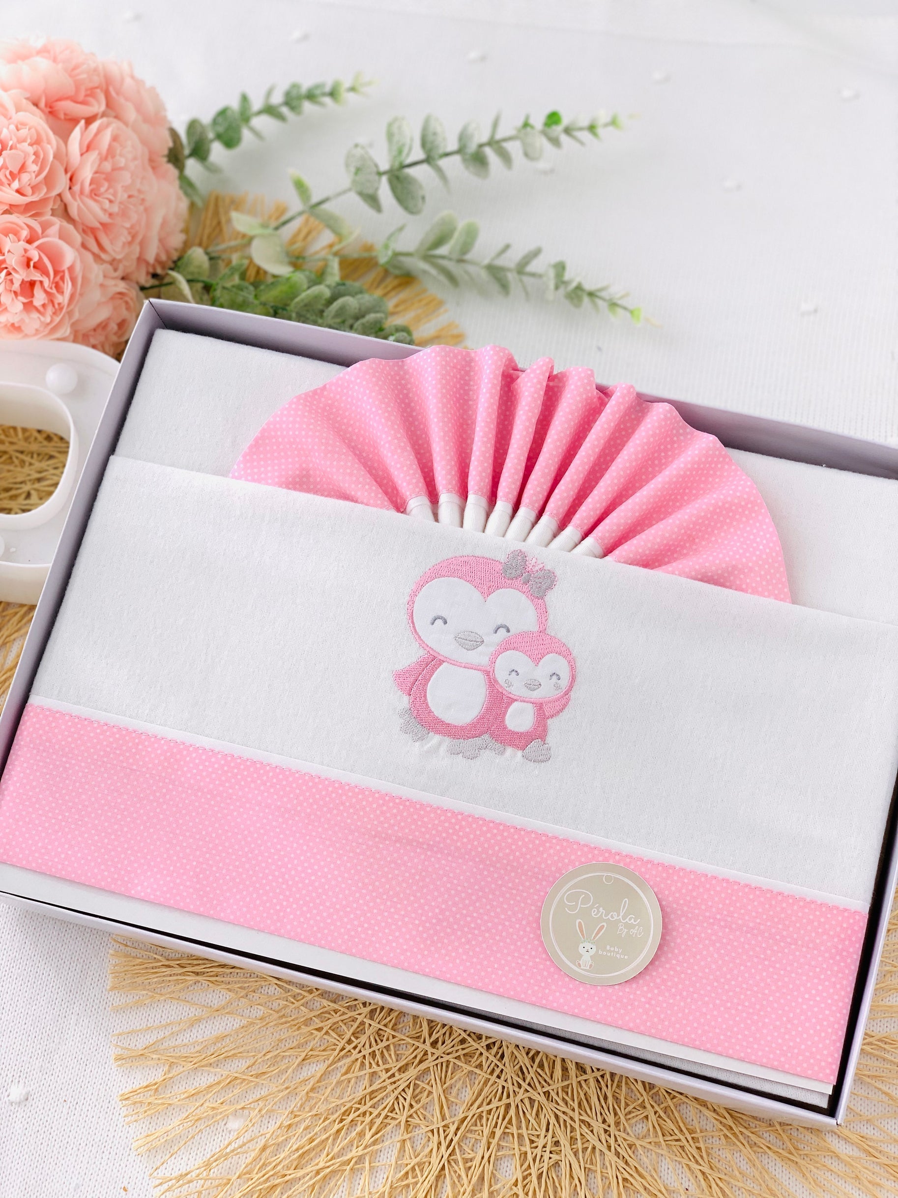 Lençóis em flanela para alcofas Pinguins