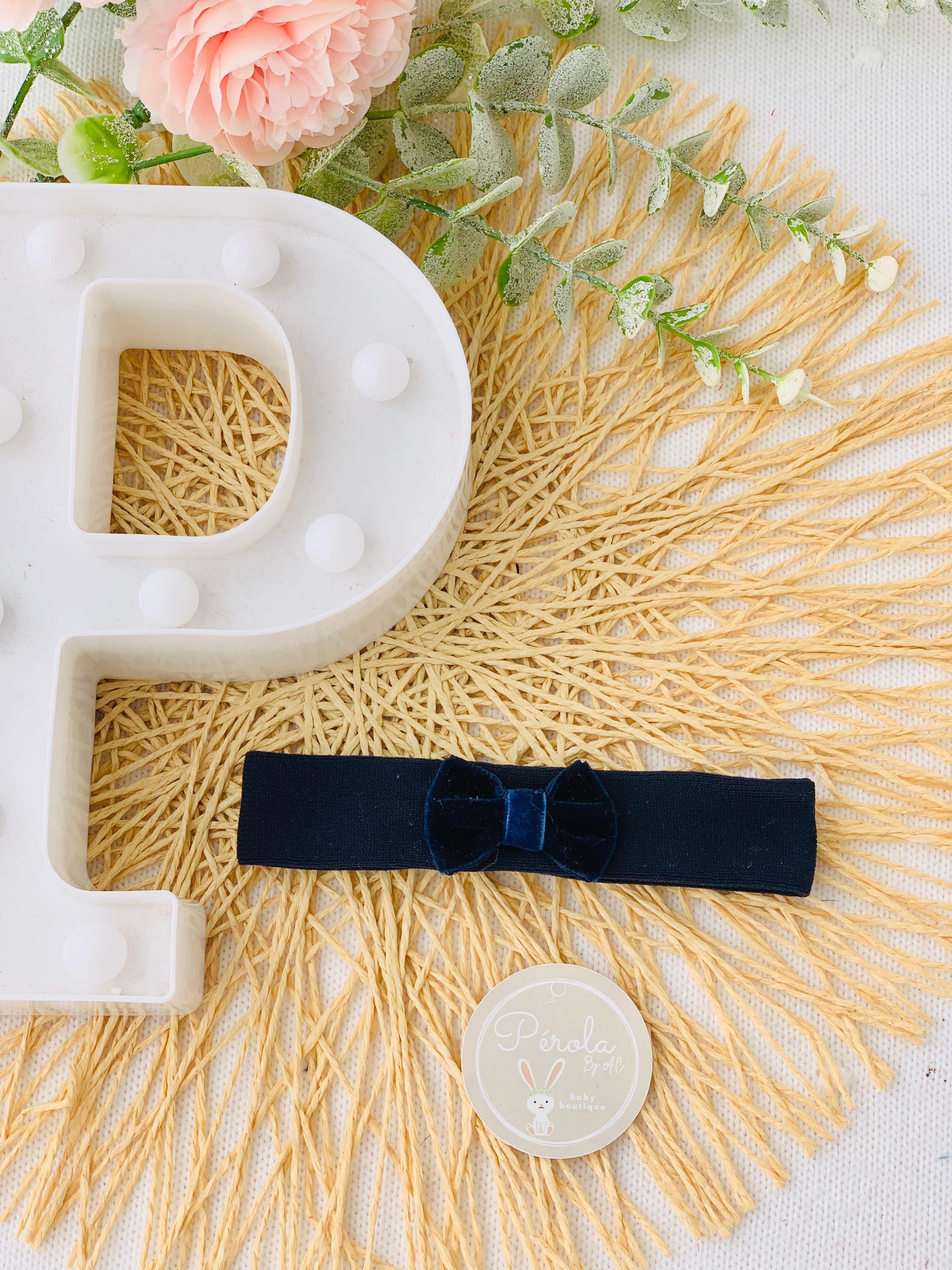 Fita cabelo com laço veludo