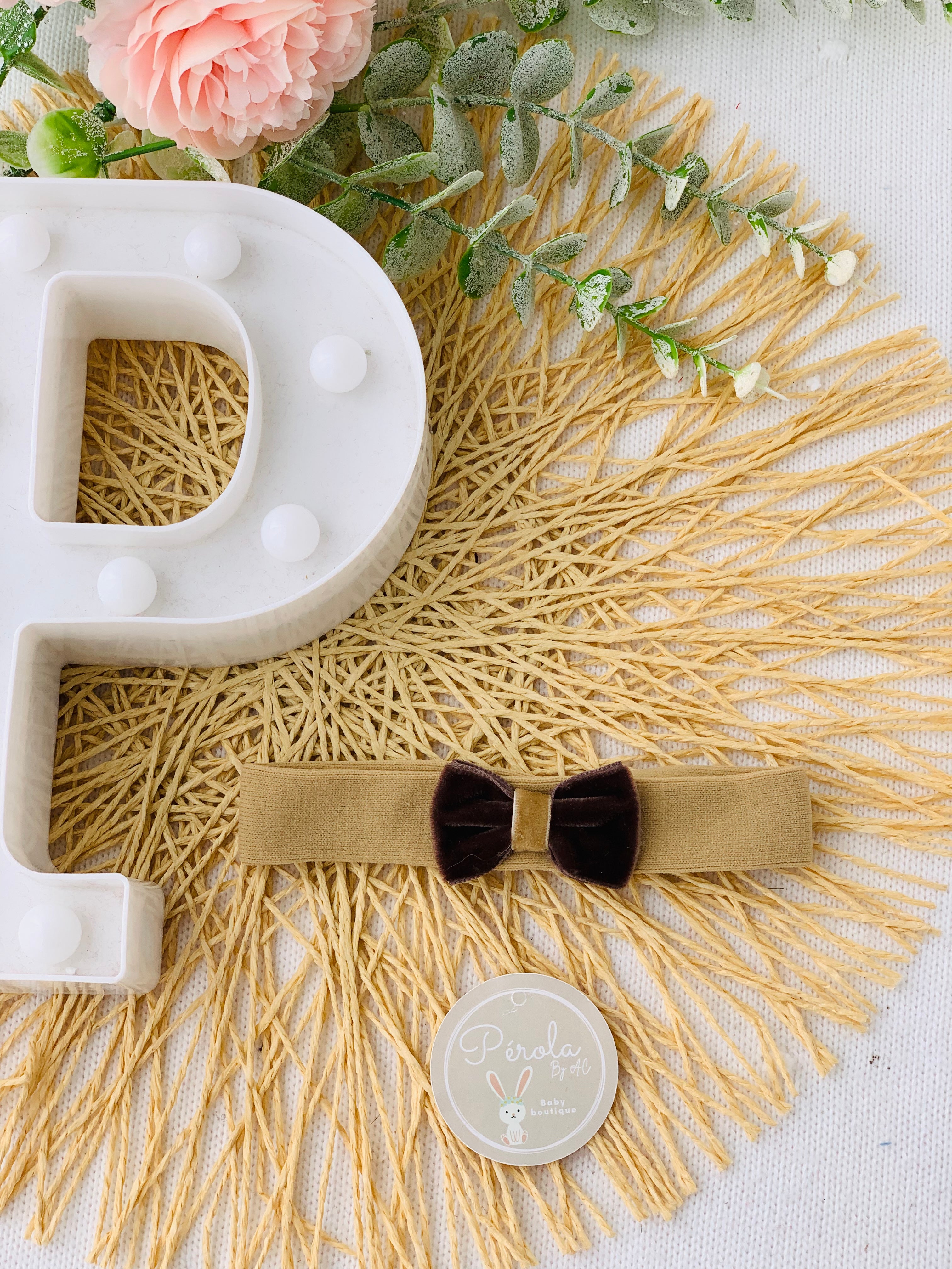 Fita cabelo com laço veludo