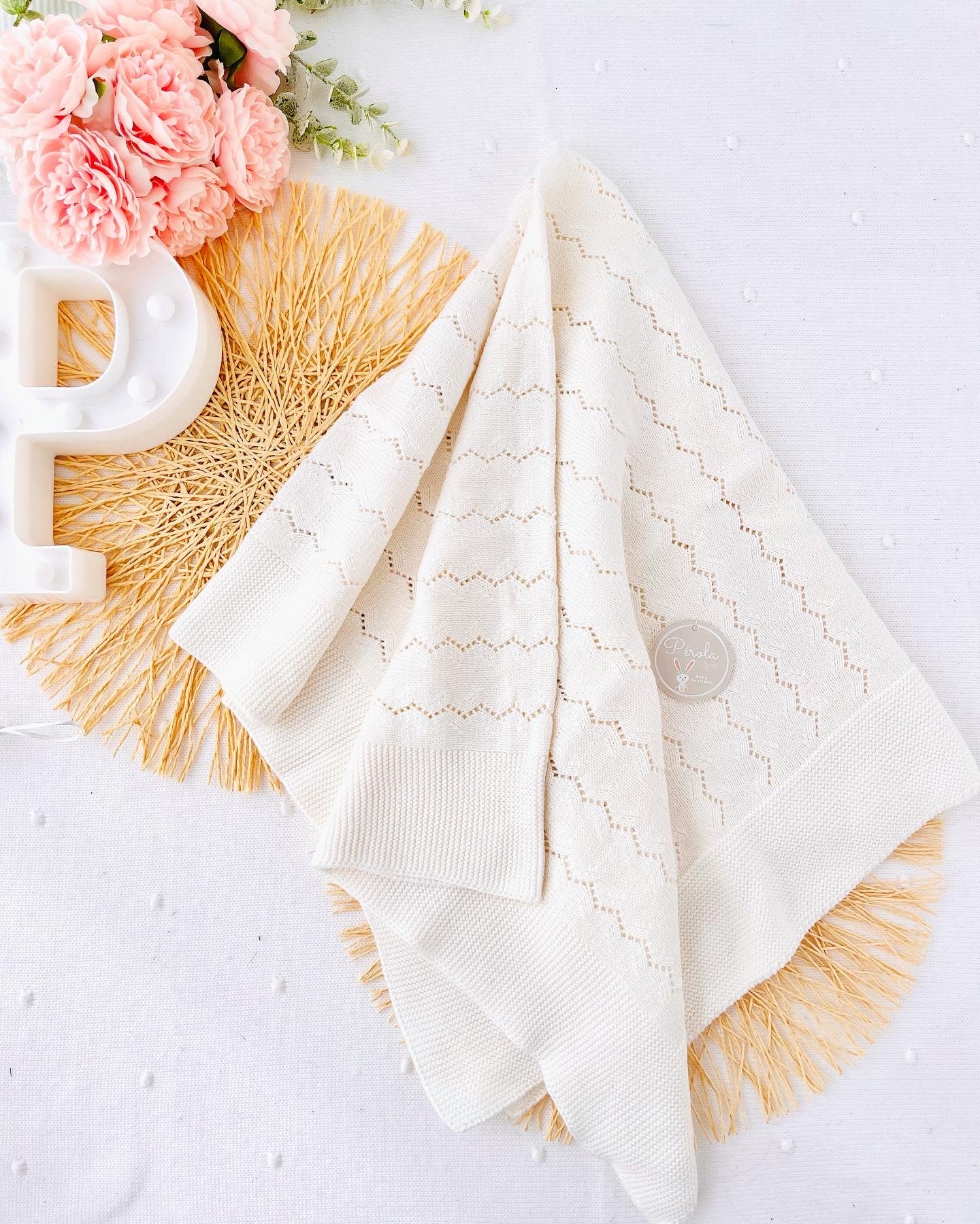 Manta malha 100% algodão zigzag