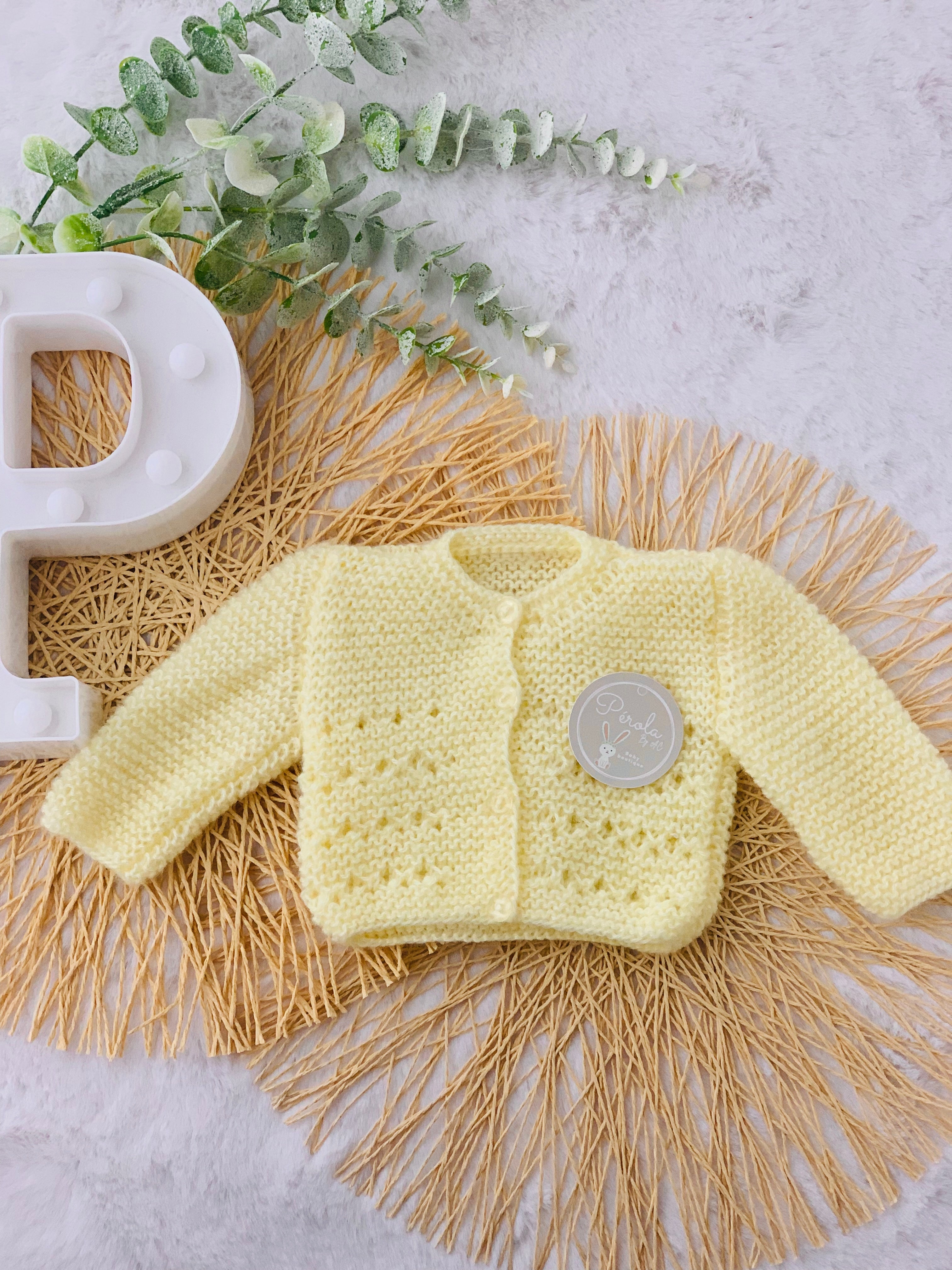 Casaco de malha feito à mão