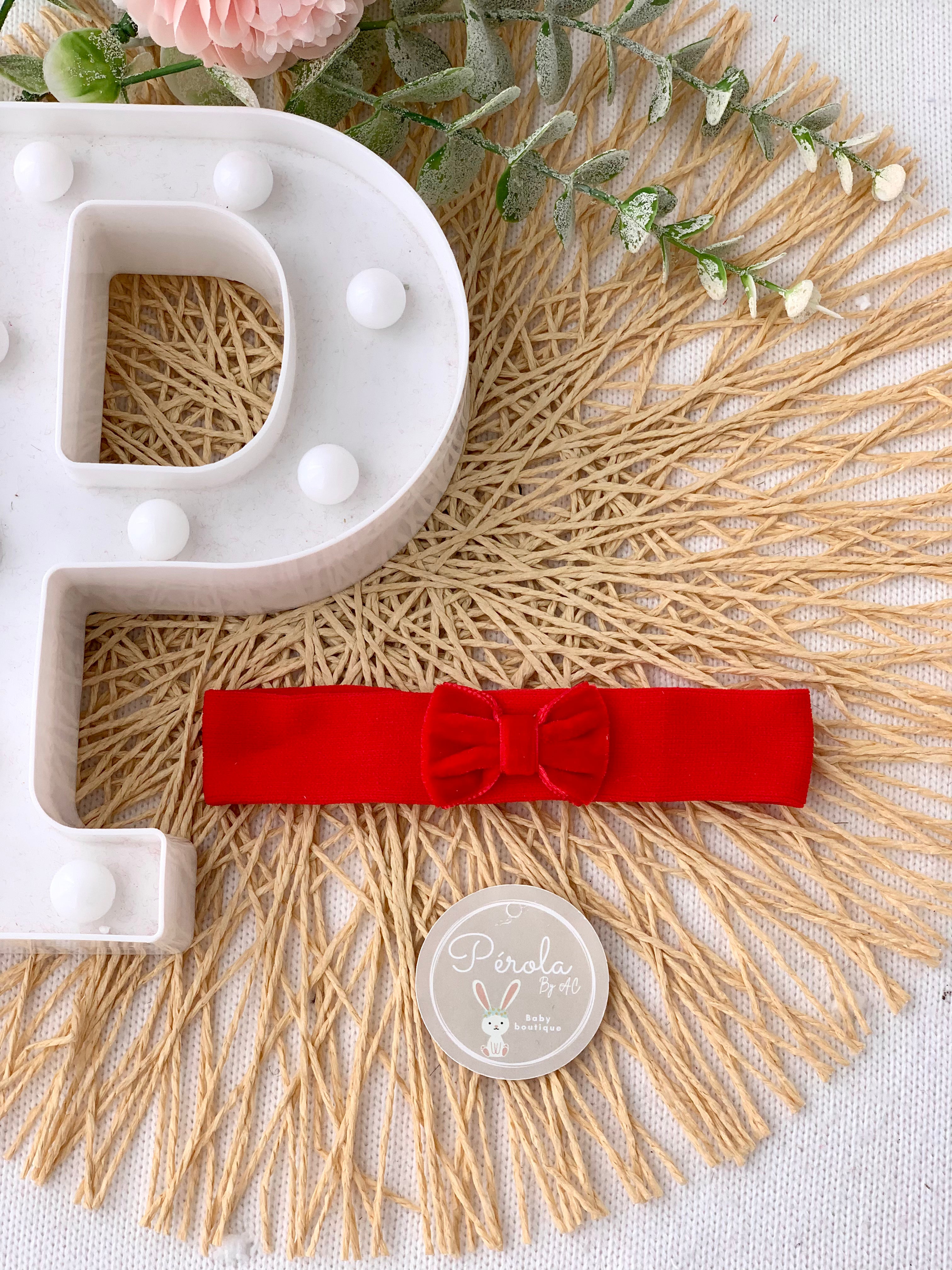 Fita cabelo com laço veludo