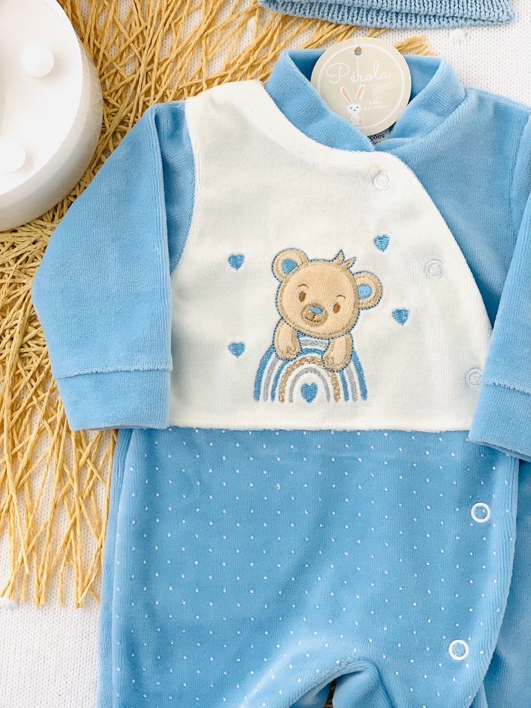 Babygrow corações em veludo