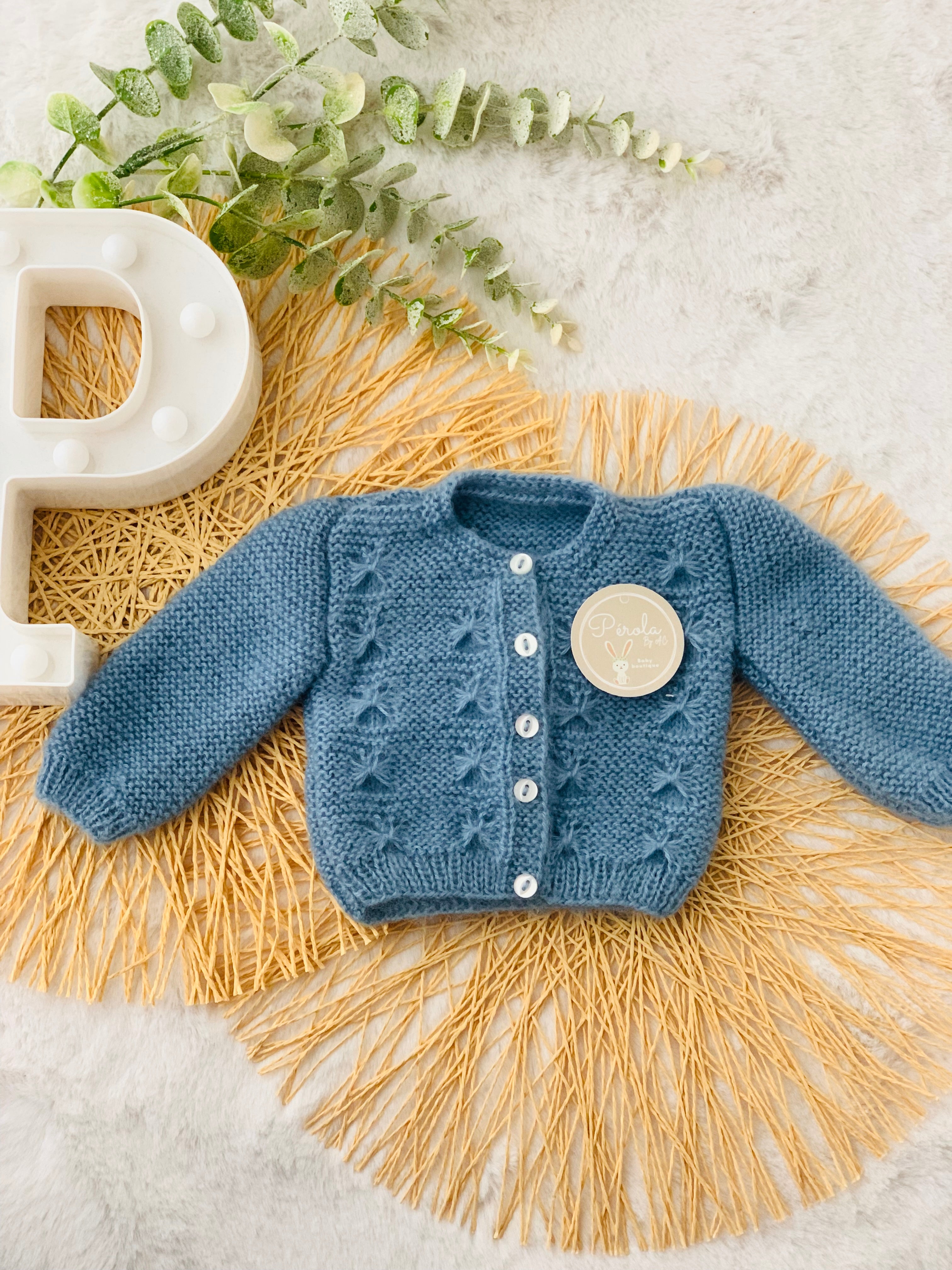 Casaco de malha feito à mão