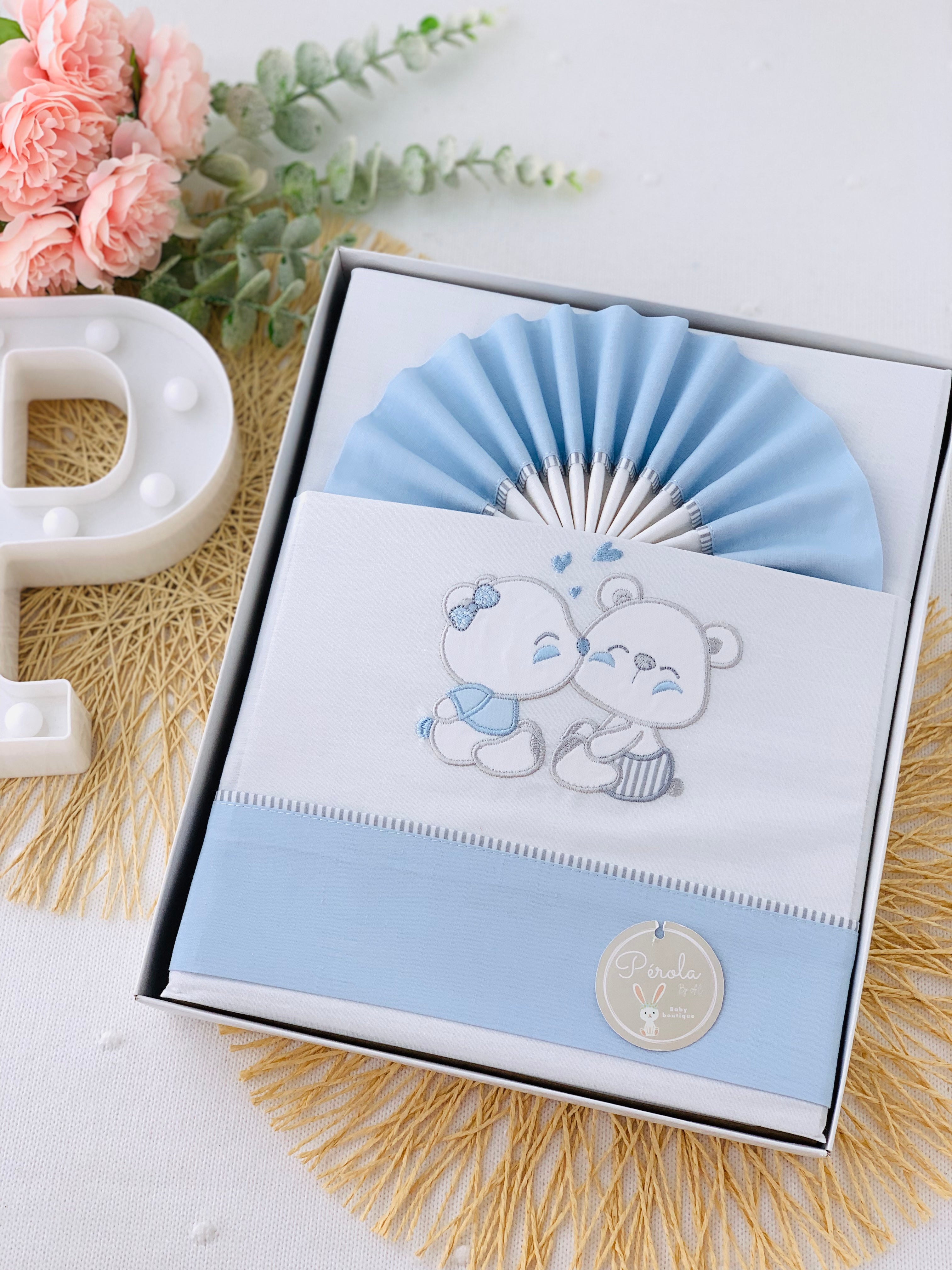 Lençóis algodão cama de grades- ursinhos