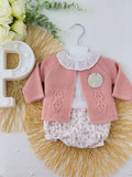 Conjunto esquilo: casaco, camisa e tapa fraldas