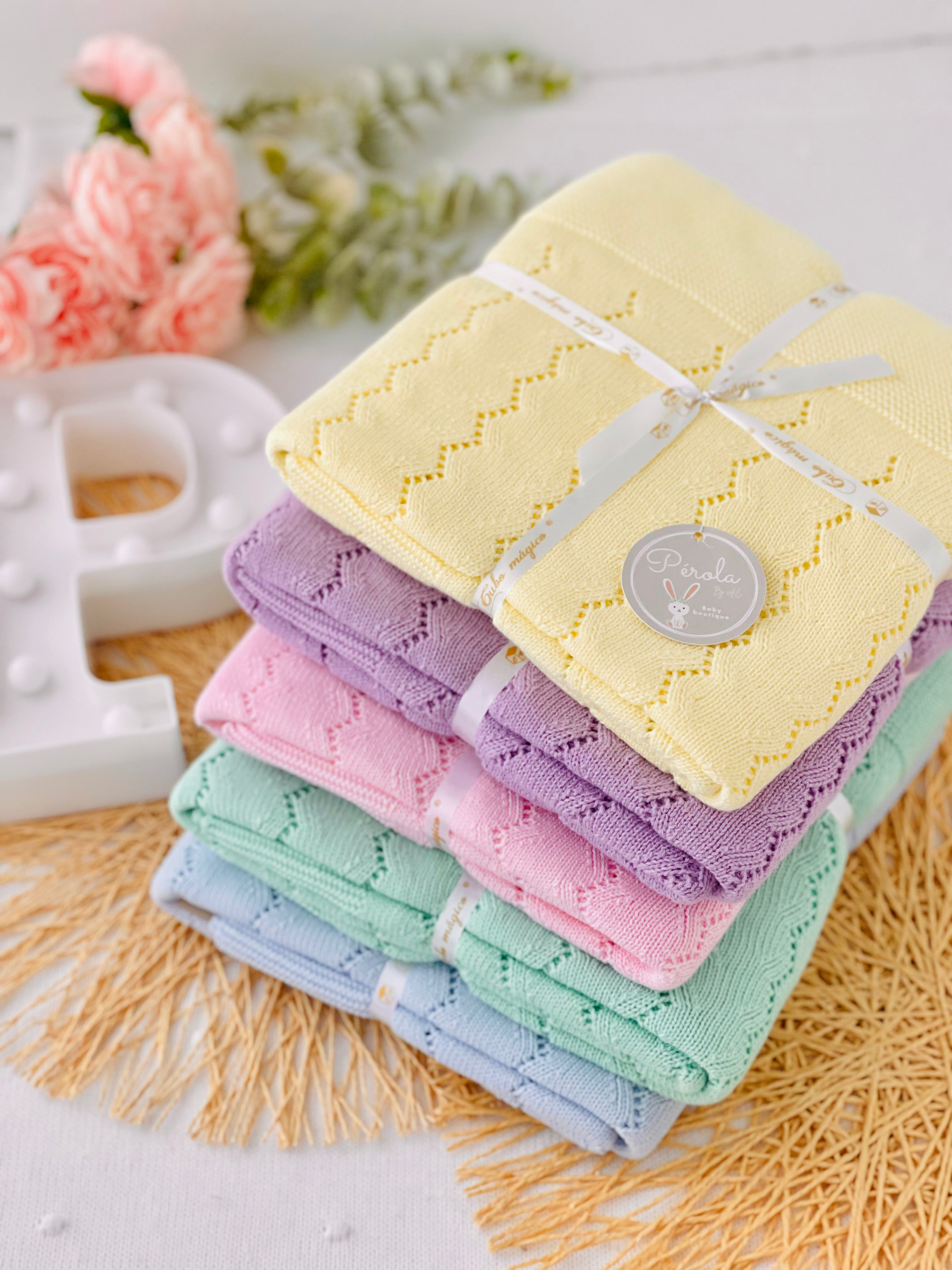 Manta malha 100% algodão zigzag