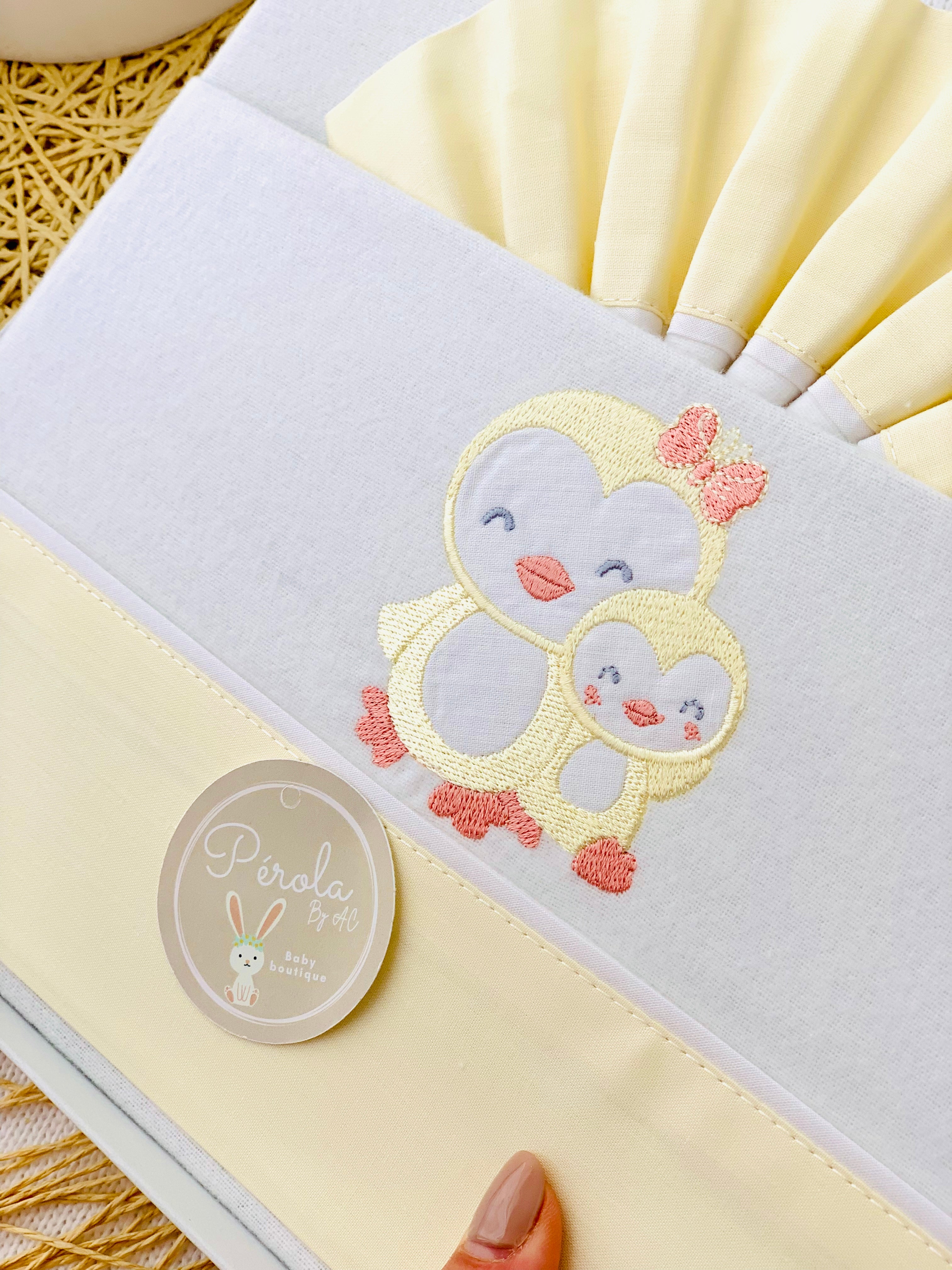 Lençóis em flanela para alcofas Pinguins