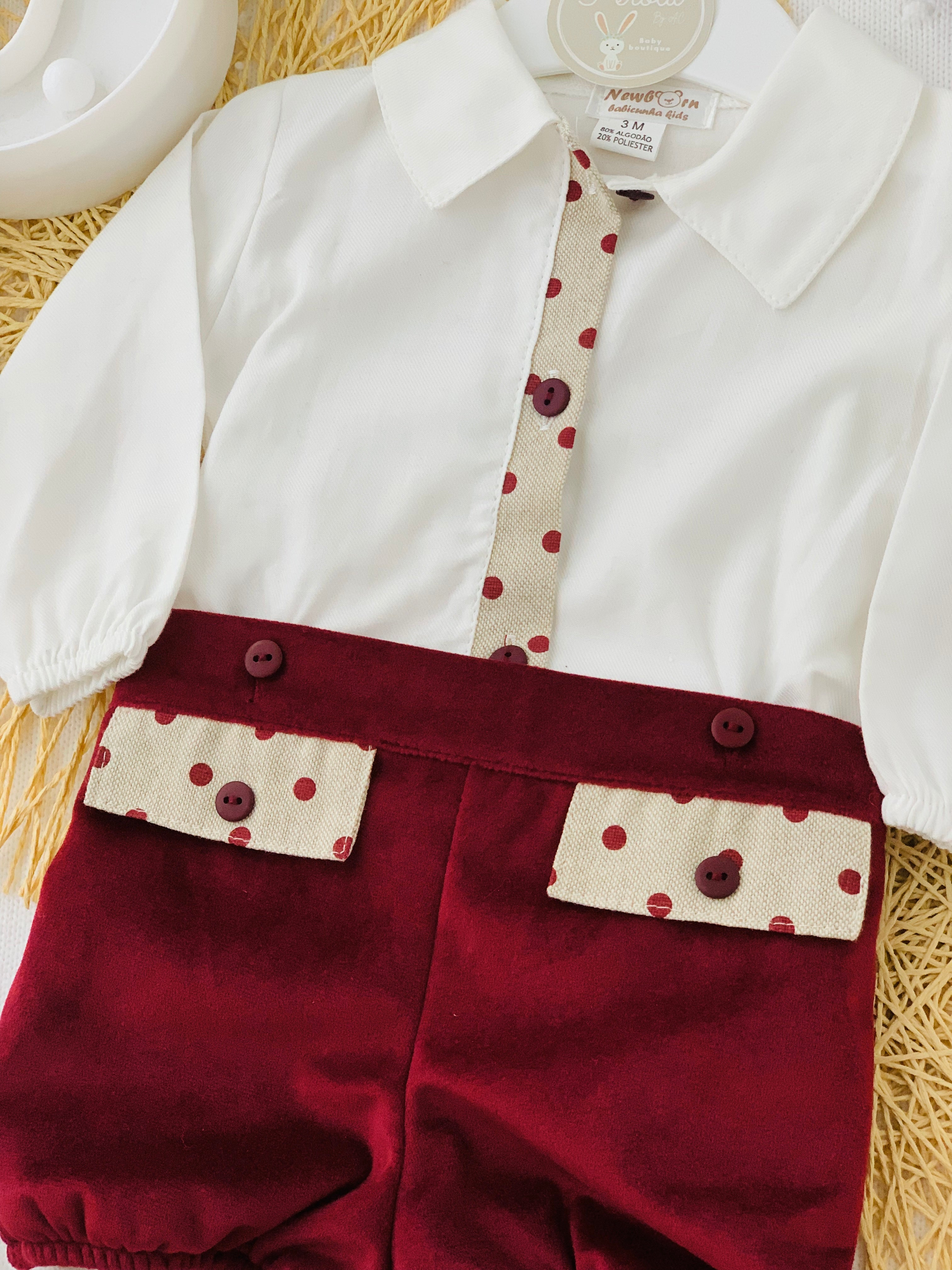 Calções de veludo e camisa