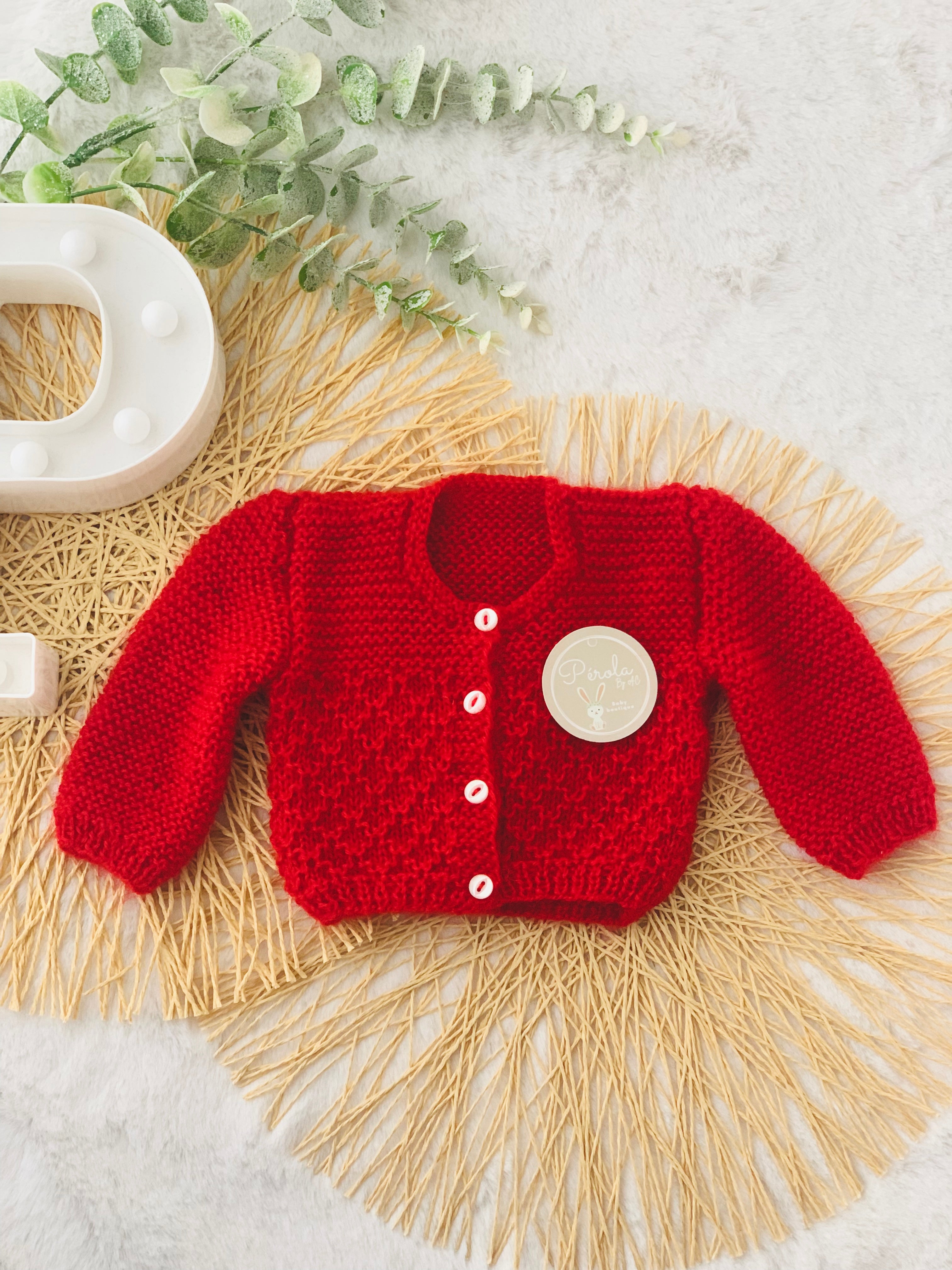 Casaco de malha feito à mão