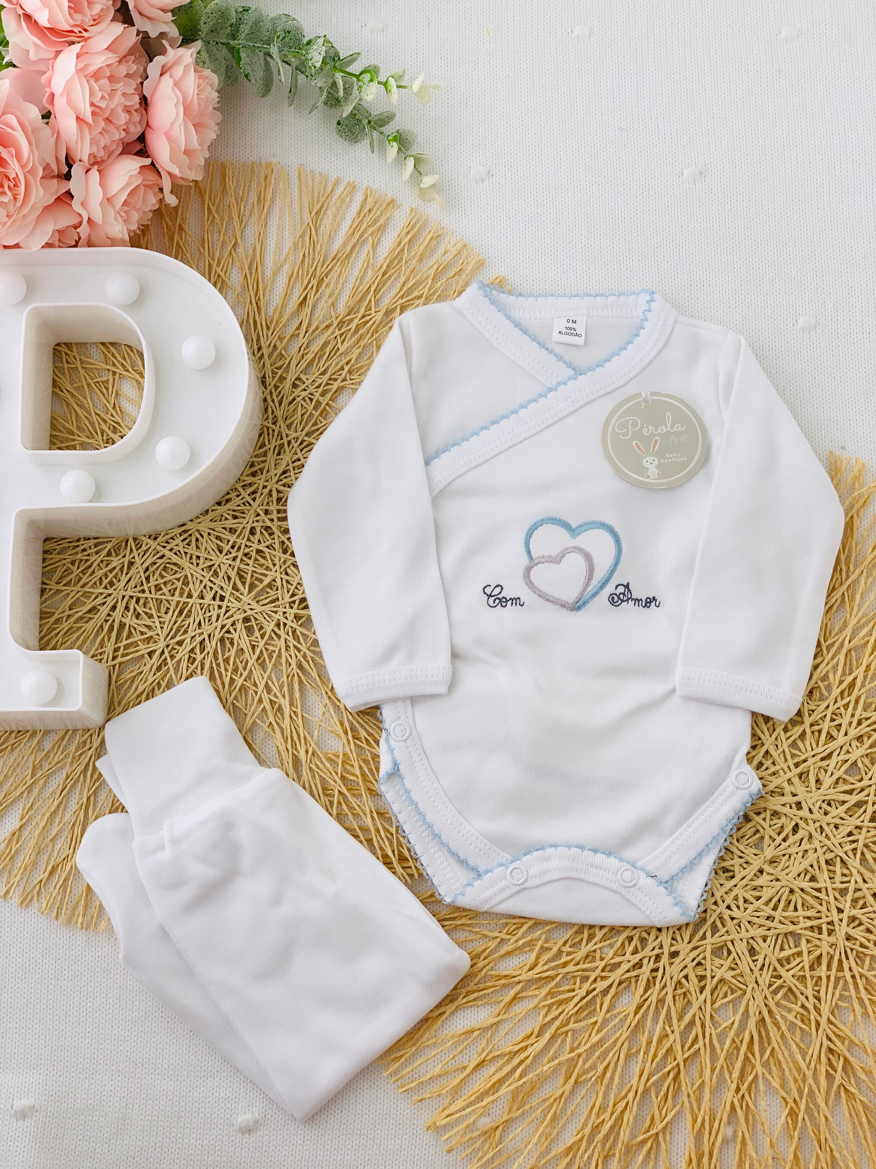 Conjunto interiores “com amor” em algodão