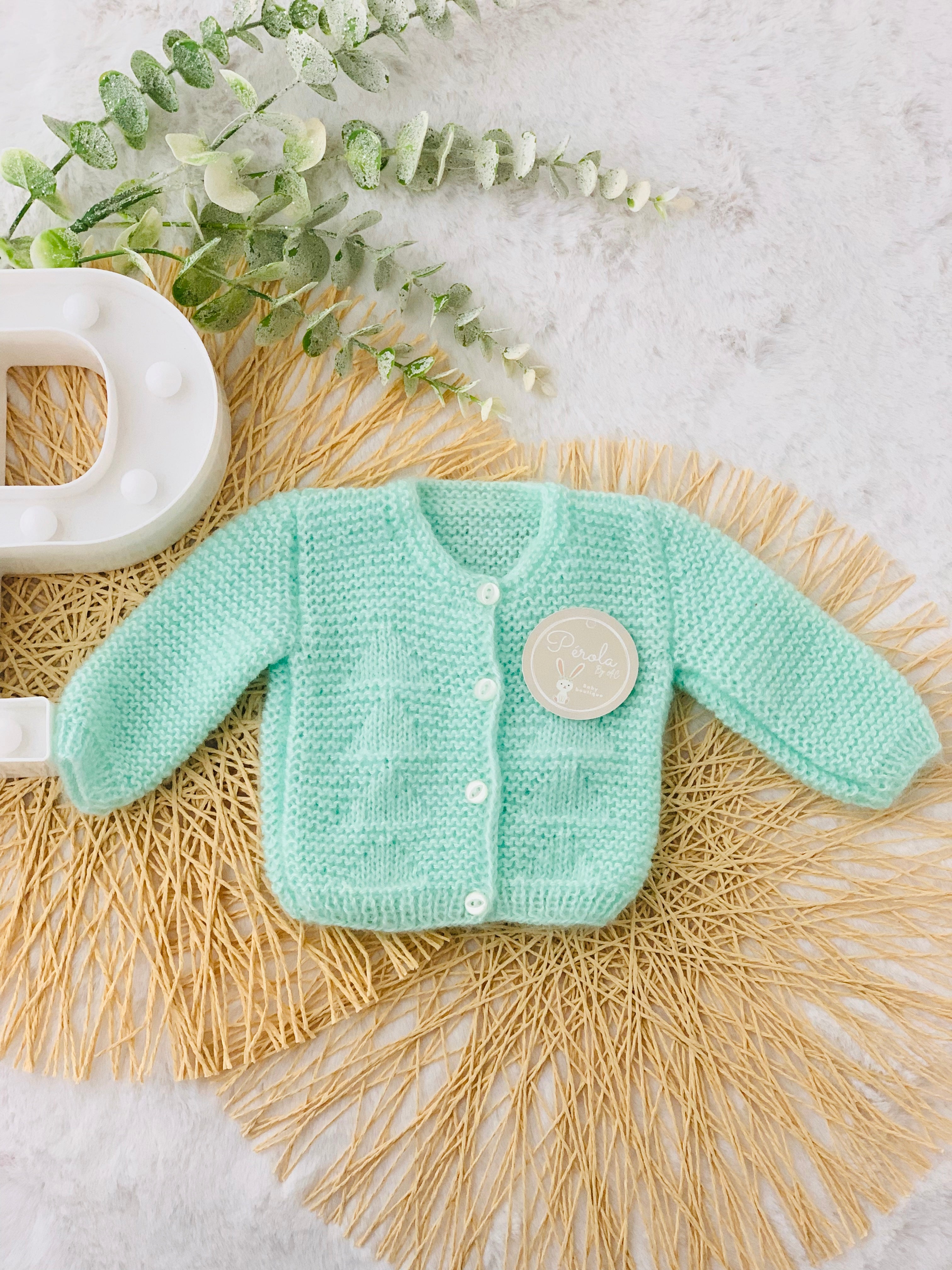 Casaco de malha feito à mão