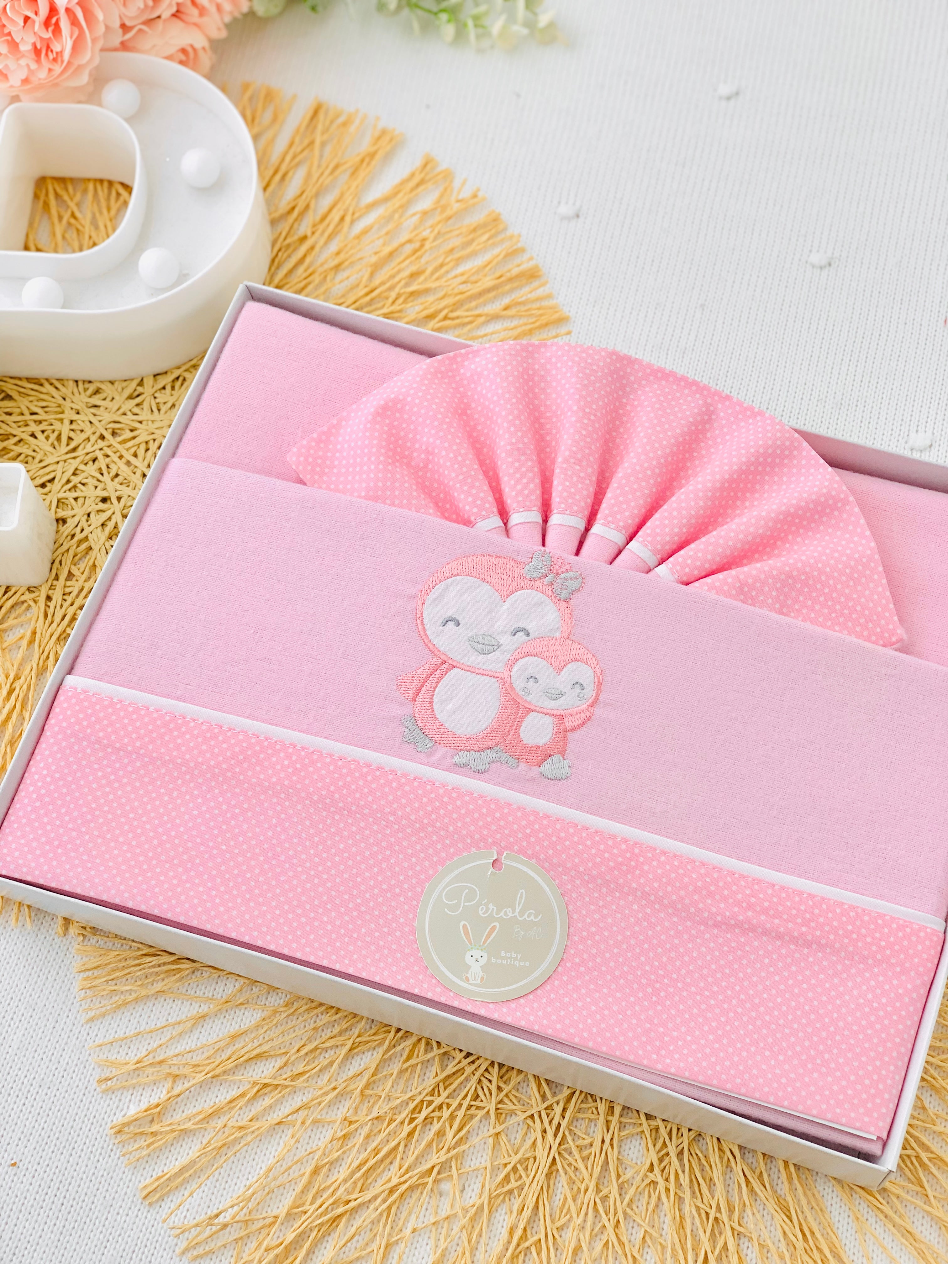 Lençóis em flanela para alcofas Pinguins