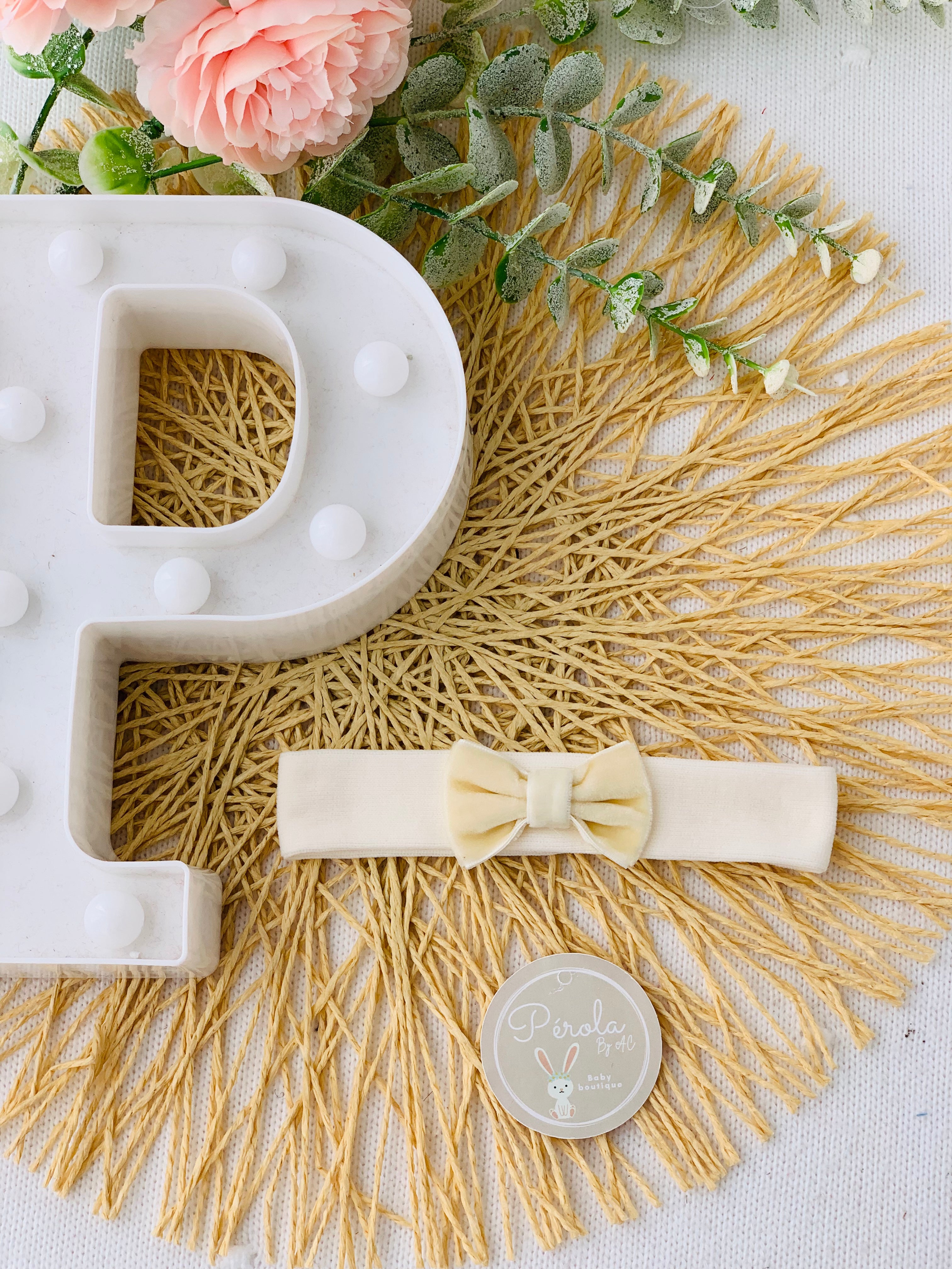 Fita cabelo com laço veludo