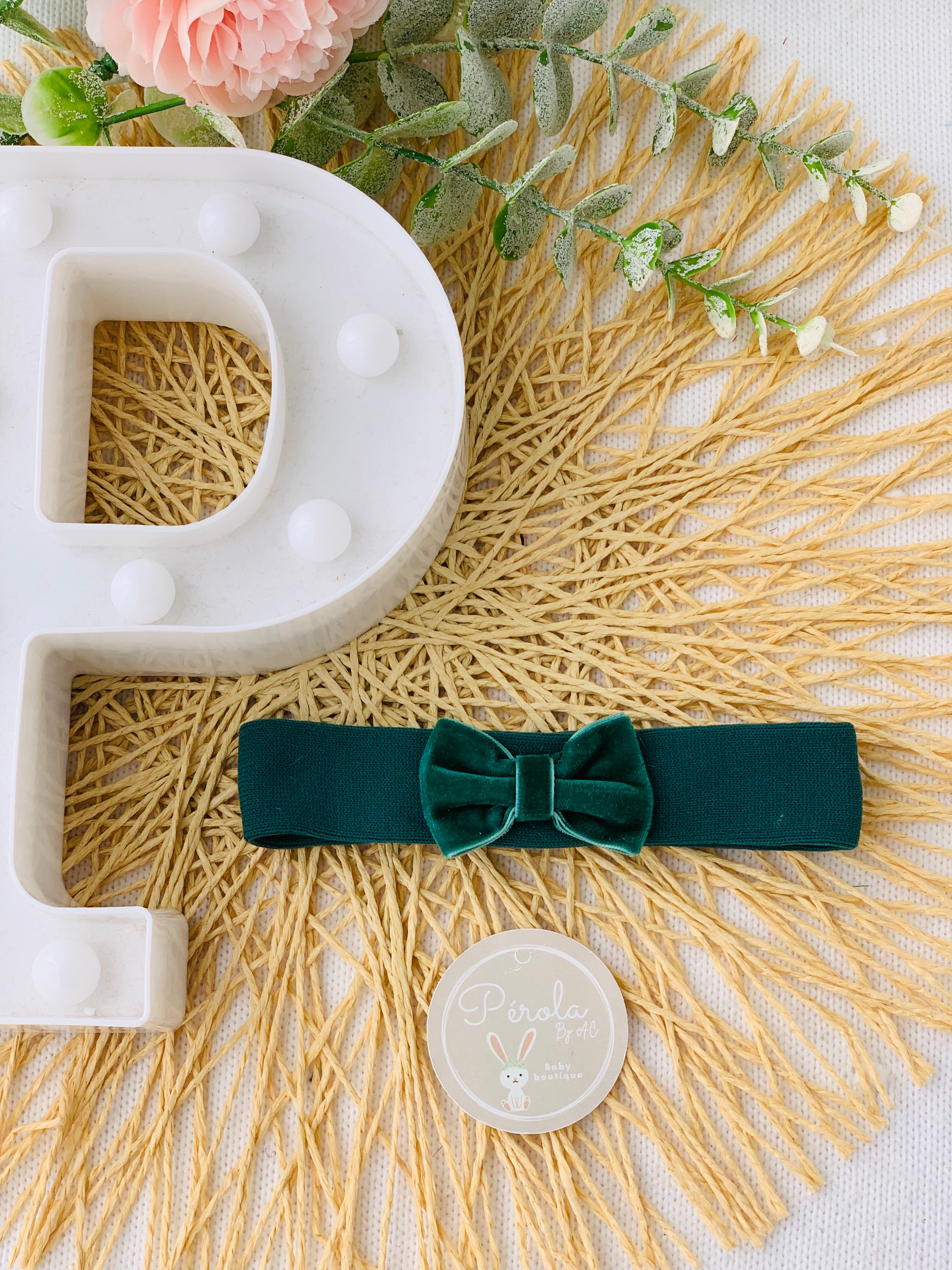 Fita cabelo com laço veludo